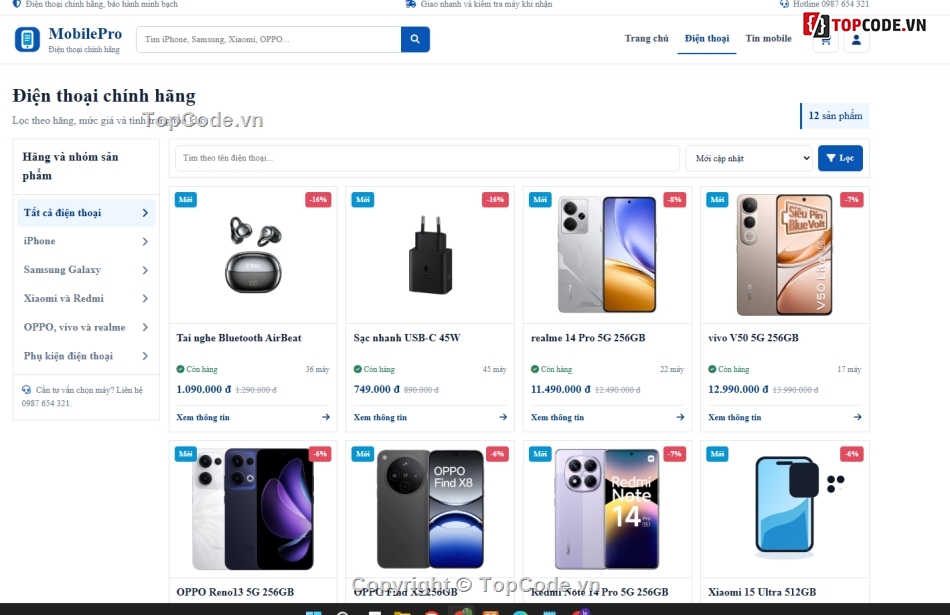 Web điện thoại,điện,bán